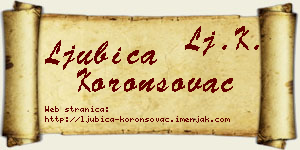 Ljubica Koronsovac vizit kartica